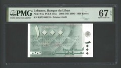 Lebanon 1000 Lira 2004(ND2006) P84a Uncirculated Grade 67