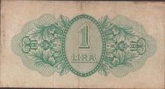 Libya 1 Lire ND. 1943 M 1a WW II issue Circulated Banknote