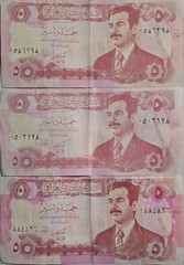 Central Bank of Iraq 5 Dinars Banknotes Lot of 3 Notes Circulated Ungraded
