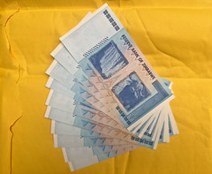 🇿🇼 ZIMBABWE 100 TRILLION DOLLAR AA/2008 P-91 LOT OF 20 UNC NOTES