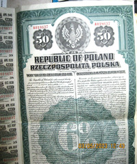 Vintage Poland Bond 1920 twenty years twenty six per cent U.S. Dollar Gold Bond