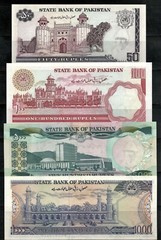 Pakistan, 5,10,50,100,500,1000 Rupes (aunc-unc) #11