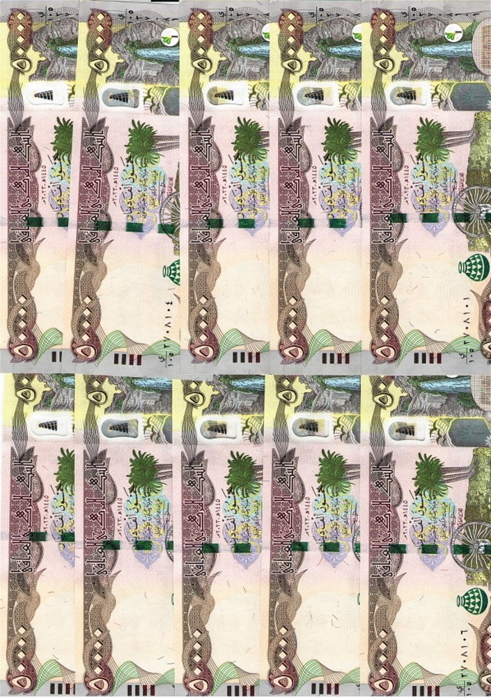 IRAQI DINAR 2X50000 = 100000 Uncirculated, COA 1/10 a MILLION Iraq 2023 Authenti