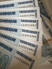 Zimbabwe 100 Billion Dollars, CIRCULATED Special Agro Cheque, AA/AB Series 2008