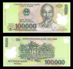 100,000 Viet Nam Dong + 1 Free 5000 Iraqi Dinar Note With Purchase* Lot Of 1 Ea