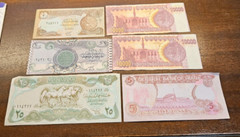 Lot of 6 Iraq Paper Money Bills Over 20,000 Dinars