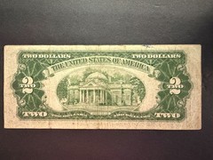 US Two Dollar $2 Bill – 1953 Red Seal Note Circulated Banknote A28684563A