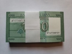 Lebanon 1000 Livres 2016 P 90 UNC Lot 5 PCS banknote Bundle USA SELLER It#G-7