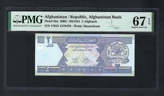 Afghanistan 2 Afghanis 2002/SH1381 P65a Uncirculated Grade 67