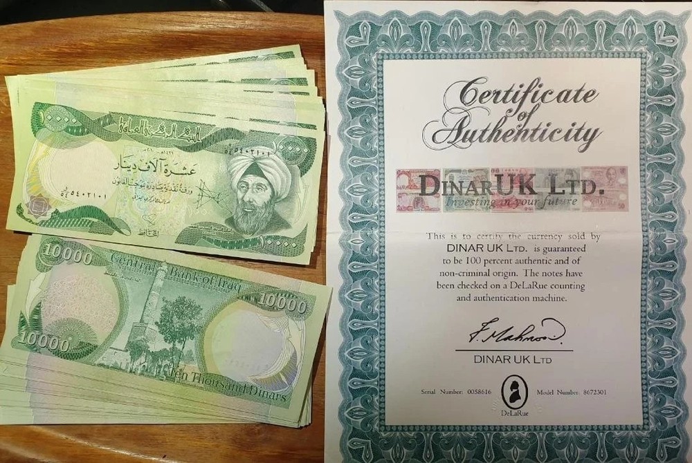 Iraqi Dinar BANKNOTES 900.000 UNCIRCULATED 90 x 10,000 FREE SHIPPING