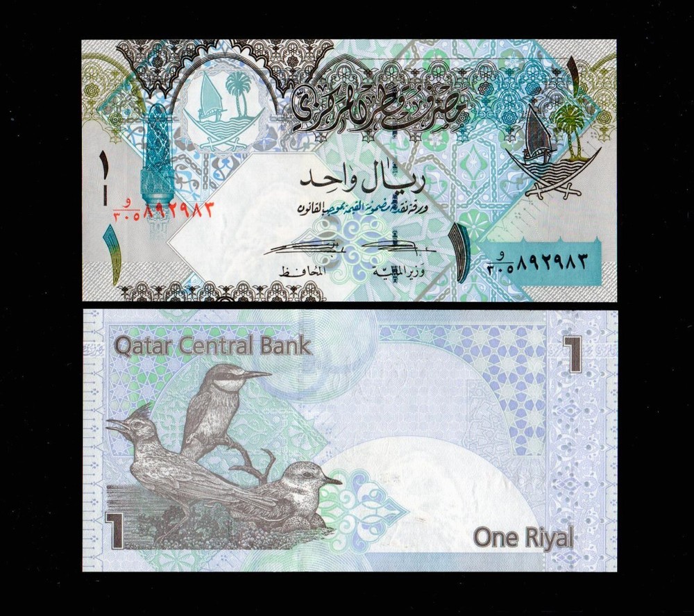 2008 Qatar 1 Riyal Banknote P-28 GEM UNC Free Shipping (a62)