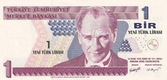 Türkiye, 1 New Lira, 2005, UNC, p 216, 8. Emisyon , Serial Number: A02 / 345664