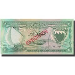 [#571943] Banknote, Bahrain, 10 Dinars, 1964, L.1964, KM:6s, UNC