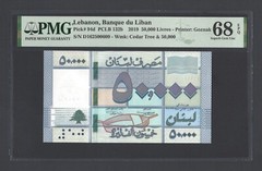 Lebanon 50000 Livres 2019 P94d Uncirculated Grade 68