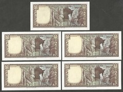 Lebanon 1 Livre 1980; UNC; P-61c; L-B501g; Lot of 5 consecutive serial numbers
