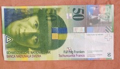 Vertical BANKNOTE 50 SWISS FRANCS Franken Sophie Taeuber-Arp Good Used w Creases