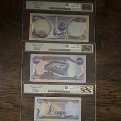 Iraq Banknotes 1980 10 Dinar & 2003 250 & 5000 Dinar (PMG 53, 65, 67)