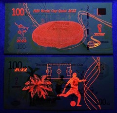 Qatar FIFA World Cup 100 Fantasy Note 10pcs 2022 Al Thumama Stadium & Palm Tree