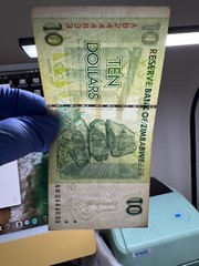 Authentic Zimbabwe 10 Dollars Banknote, CIRCULATED Currency AA/AB/AC 2007, P-67