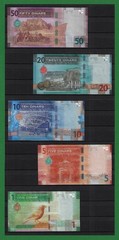 C53, H. K. of Jordan, 2022 (P39 -P40 -P41 -P42 -P43), (1-5-10-20-50) Dinar, UNC