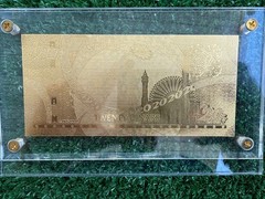 24k gold Twenty Dinars card-Central Bank of Bahrain-Rare Collectible
