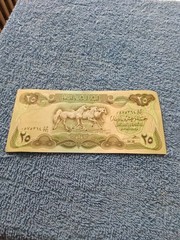 Central Bank Of Iraq Twenty Five Dinars Circulated Bill Note