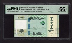 Lebanon 100000 Livres 3-7-2023 P100a Uncirculated Grade 66