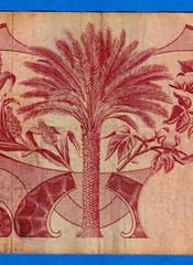 South Yemen 5 Dinars 1965 P-4b Circulated Note – Aden, Dhow, Date Palm L1200243