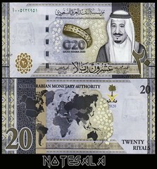 SAUDI ARABIA 20 RIYALS 2020 COMMEMORATIVE G20 PICK-44 UNC