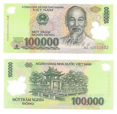 100,000 Viet Nam Dong + 1 Free 5000 Iraqi Dinar Note With Purchase* Lot Of 1 Ea