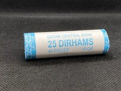 UNCIRCULATED UNWRAPPED QATAR 25 DIRHAM COIN STACK (40 PCS IN 1) (QATARI RIYAL)