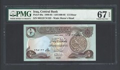 Iraq- 1/2 Dinar (1985/AH1405) P68a Uncirculated Graded 67