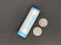 UNCIRCULATED UNWRAPPED QATAR 25 DIRHAM COIN STACK (40 PCS IN 1) (QATARI RIYAL)