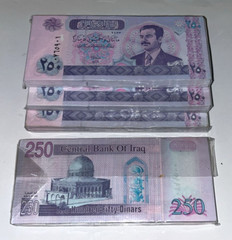 Iraq 250 Dinars 2002 Saddam P-88 (50 Pcs) 1/2 BUNDLE UNC Watermark Authentic