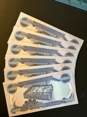 one (1) 5,000 Crisp New uncirculated Iraq Dinar banknote. IQD