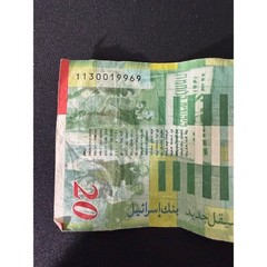 Bank of Israel 20 New Sheqalim Note Green Moshe Sharett Fair Series B 1999
