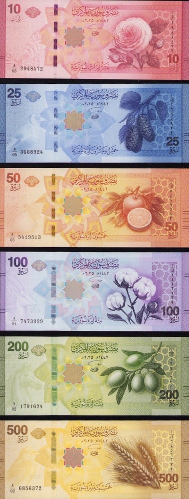 Middle East Asia Set 10 25 50 100 200 500 Pounds – Lira 2026 NEW Issue – UNC