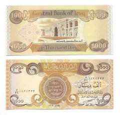 Cool Iraqi Dinar 1000 Iraq Unc. Lot of 18 From A Bundle – Only 18 Available