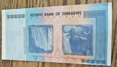 💎 AUTHENTIC 100 TRILLION ZIMBABWE DOLLAR, AA/2008, ERROR NOTE/MIS-CUT 💎