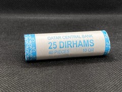 UNCIRCULATED UNWRAPPED QATAR 25 DIRHAM COIN STACK (40 PCS IN 1) (QATARI RIYAL)