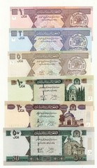 Afghanistan 1 – 50 Afghanis 1381 (2002) Unc Set -6 notes P. 64 – 69a
