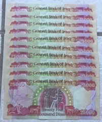 250,000 Iraqi Dinar 10x 25,000 IQD Iraq Currency Notes UNC Bills Money 25000