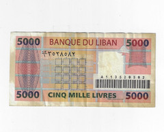 Bank Note -LIBAN – LEBANON CENTRAL BANK 5000 LIVRES USED