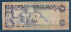United Arab Emirates 50 Dirhams Prefix 1, 1982, P 9, VF yellow spots