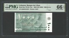 Lebanon 1000 Lira 2004(ND2006) P84a N4534453 Uncirculated Grade 66