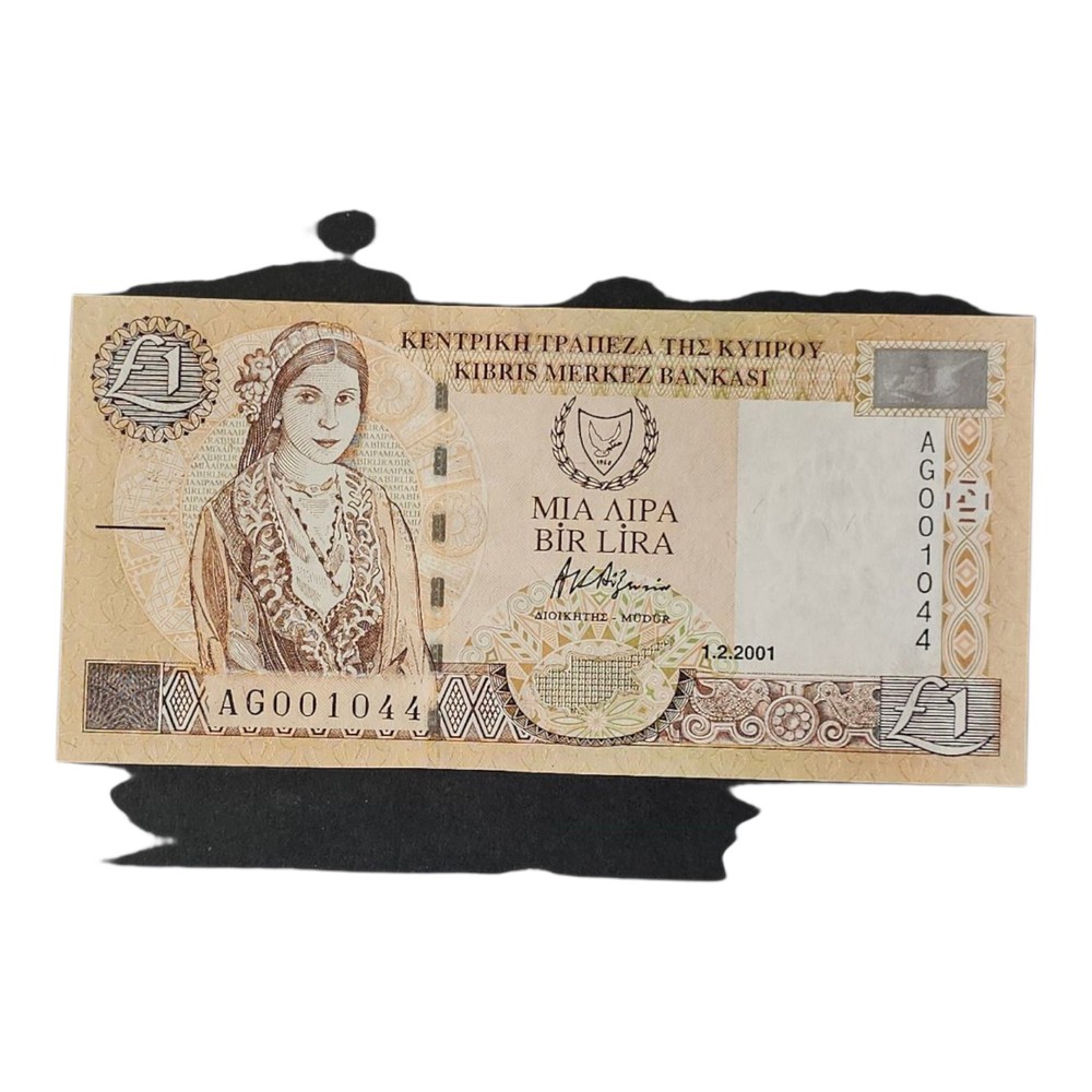 Cyprus One Pound Banknote 1-2-2001 P-60c UNC (Lot #1507)