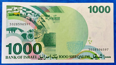 Israel 1000 Sheqalim Banknote 1983 Rambam UNC – Error RARAV