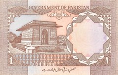 Pakistan 1 Rupee ND. 1983 Series GA/68 Circulated Banknote QZ19