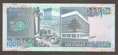 Lebanon 1000 Livres 1.1.1988; UNC; P-69a; L-B511a; Map; Ruins; Bank building