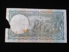 Ceylon 1 Rupee 1941 Banknote Scarce But Damaged (AB01)